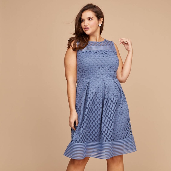 Lane Bryant Dresses & Skirts - Lane Bryant Crochet Mesh Fit and Flare Dress Size 24